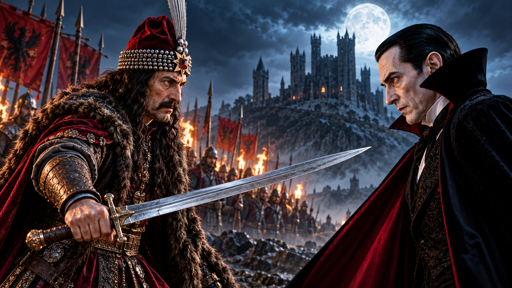 Vlad And Dracula Moonlit Duel